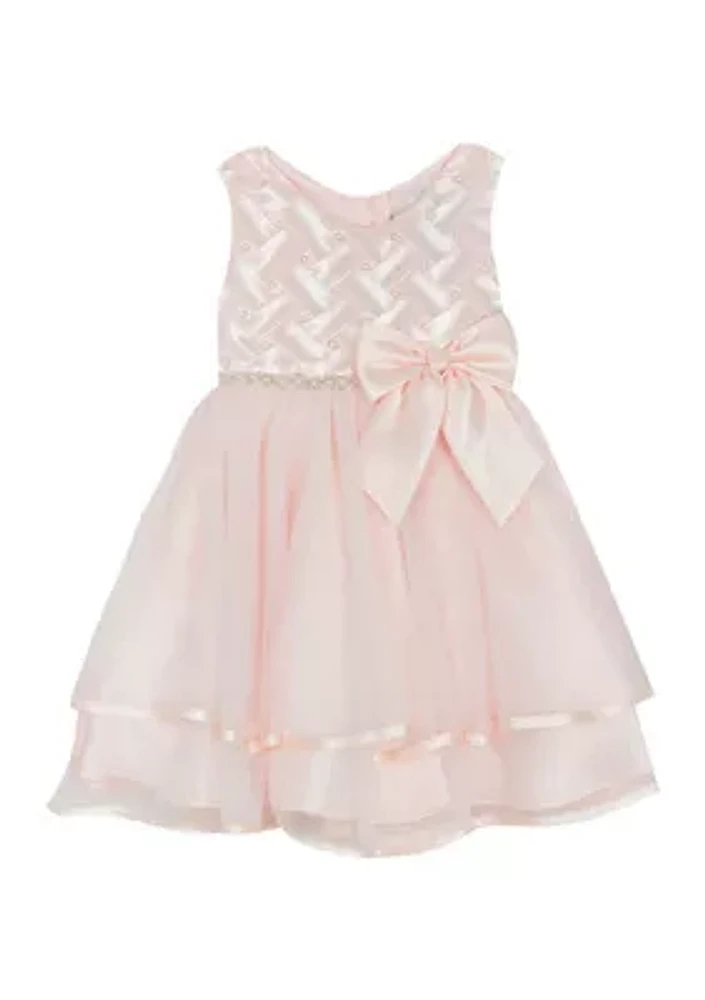 Baby Girls Sleeveless Basketweave Dress