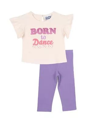 Baby Girls Born to Dance Graphic Top and Leggings Set
