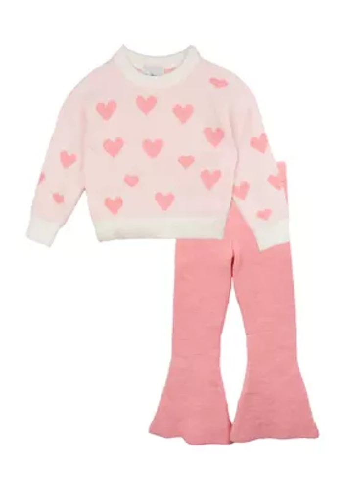 Toddler Girls Heart Sweater and Pants Set
