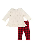 Baby Girls  Reindeer Appliqué Dot Set