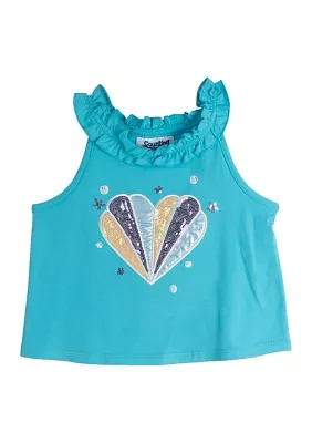 Toddler Girls Solid Knit Appliqué Top