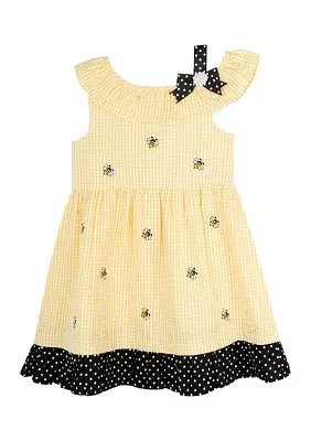 Toddler Girls Bee Chiffon Seersucker Dress