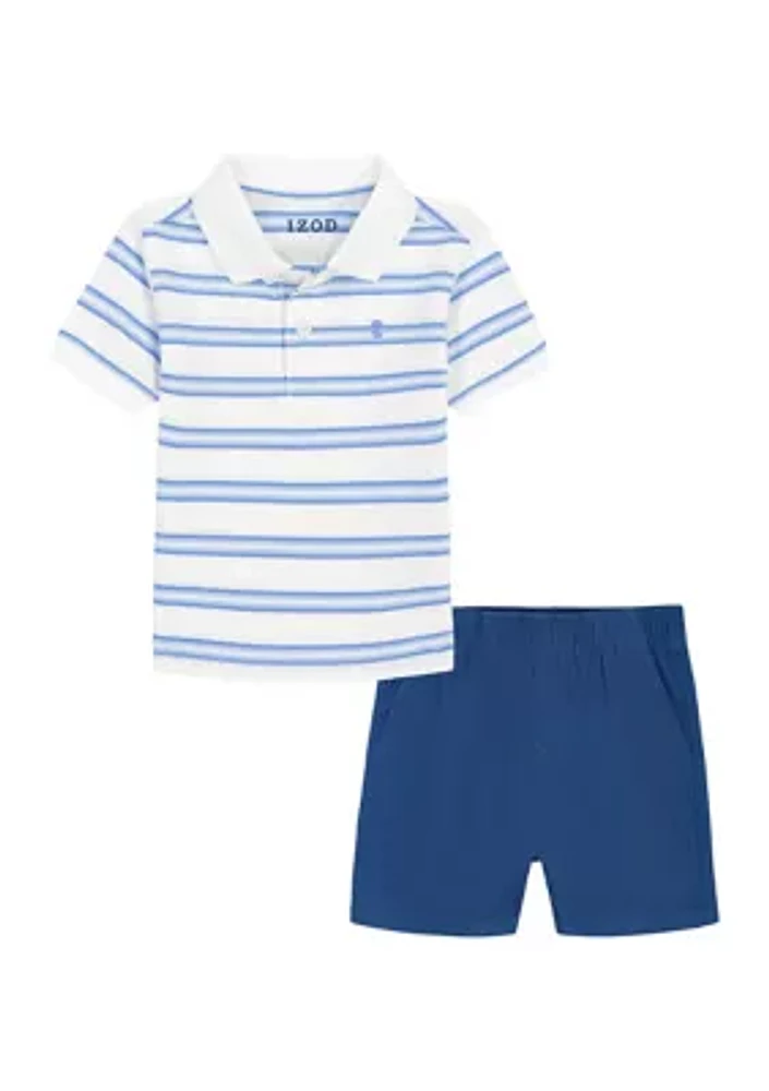 Baby Boys Pique Polo and Twill Short Set