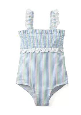 Baby Girls Smocked Stripe One Piece Swimsuit
