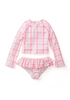 Toddler Girls 2 Piece Printed Rash Guard
