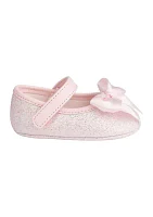 Baby Girls Tish Pink Glitter Bow Ballet Flats