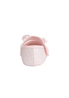 Baby Girls Tish Pink Glitter Bow Ballet Flats