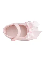Baby Girls Tish Pink Glitter Bow Ballet Flats