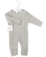 Baby Boys and Girls Long Sleeved Cable Knit Romper