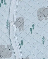 Baby Boys and Girls Polar Bear Quilted Footie