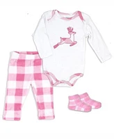 Baby Boys and Girls Buffalo Plaid Plush 3 Piece Lounge Set