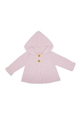 Baby Girls Hooded Sweater Coat, Pink