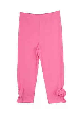 Toddler Girls Solid Leggings with Bow Details