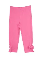 Toddler Girls Solid Leggings with Bow Details