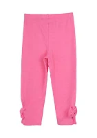 Toddler Girls Solid Leggings with Bow Details