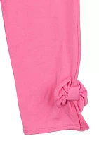 Toddler Girls Solid Leggings with Bow Details