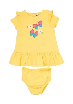 Baby Girls Butterfly Dress and Bloomer