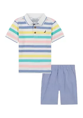 Toddler Boys Polo Shirt and Shorts Set