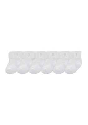 Polo Baby Girls Sports Quarter Socks - 6 Pack