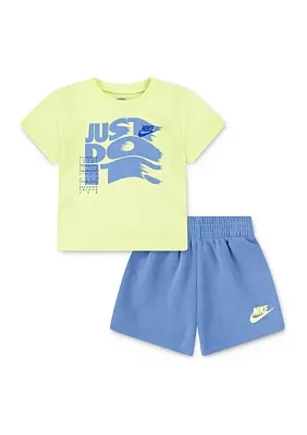 Baby Boys French Terry Graphic T-Shirt and Shorts Set