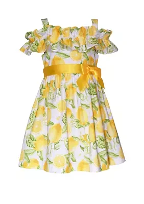 Girls 7-16 Lemon Print Dress