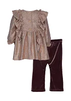 Girls 4-6x Foil Knit Legging Set