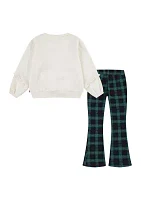 Girls 4-6x Star Graphic Sweatshirt and Printed Flare Pants Set