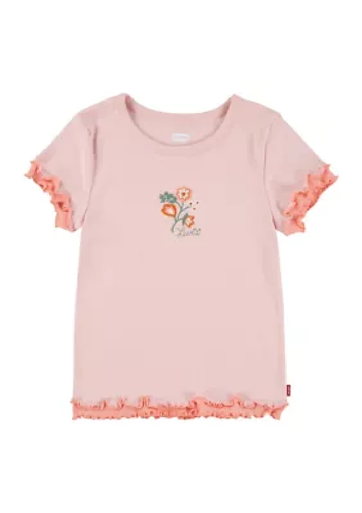 Girls 4-6x Floral Embroidery Top