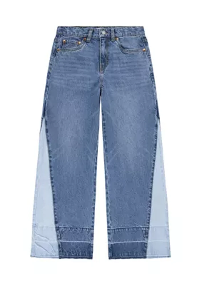 Girls 7-16 Two Toned Baggy Wide Leg Jeans
