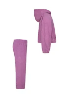 Girls 4-6x Sherpa Graphic Hoodie with Flare Pants Set
