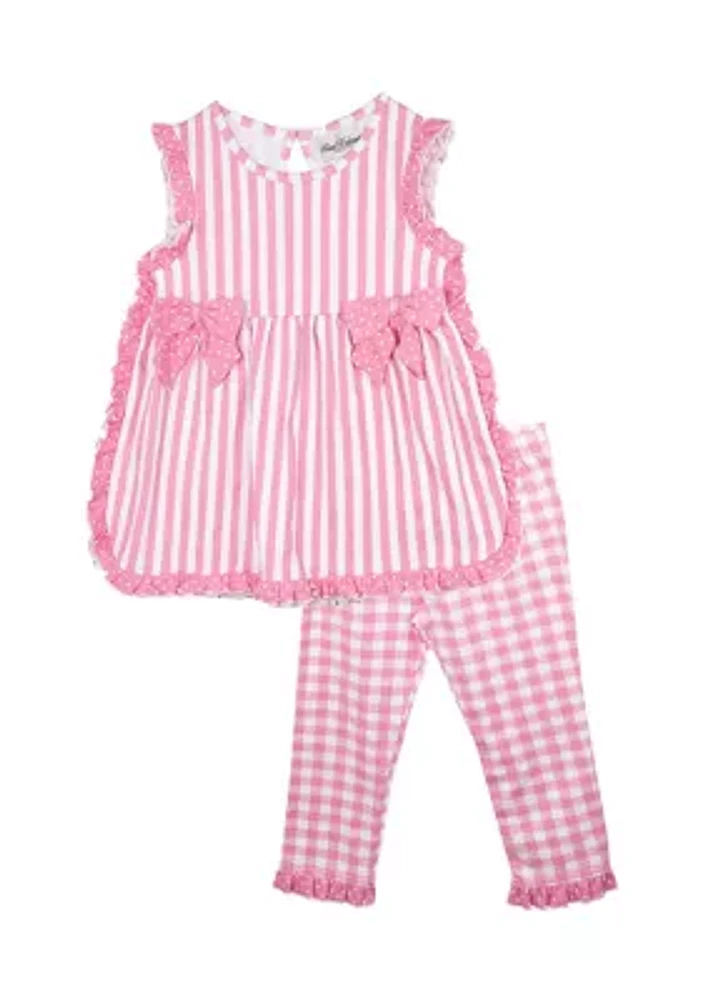 Girls 4-6x Stripe Top and Leggings Set