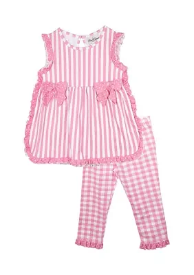 Girls 4-6x Stripe Top and Leggings Set