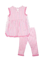 Girls 4-6x Stripe Top and Leggings Set
