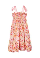Girls 7-16 Floral Bow Shoulder Maxi Dress
