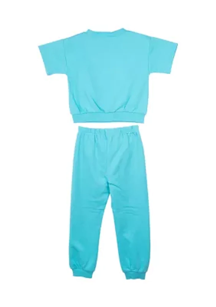 Girls 4-6x French Terry Top and Joggers Set