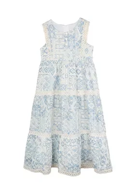 Girls 4-6x Sleeveless Printed Maxi Dress