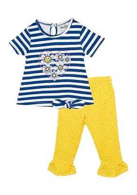 Girls 4-6x Stripe Heart Leggings Set