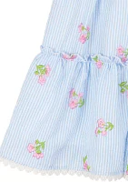 Girls 4-6x Embroidered Seersucker Dress