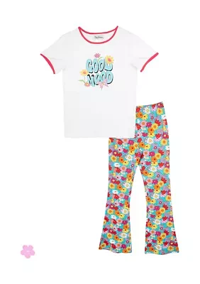 Girls 7-16 Flower Flare Set