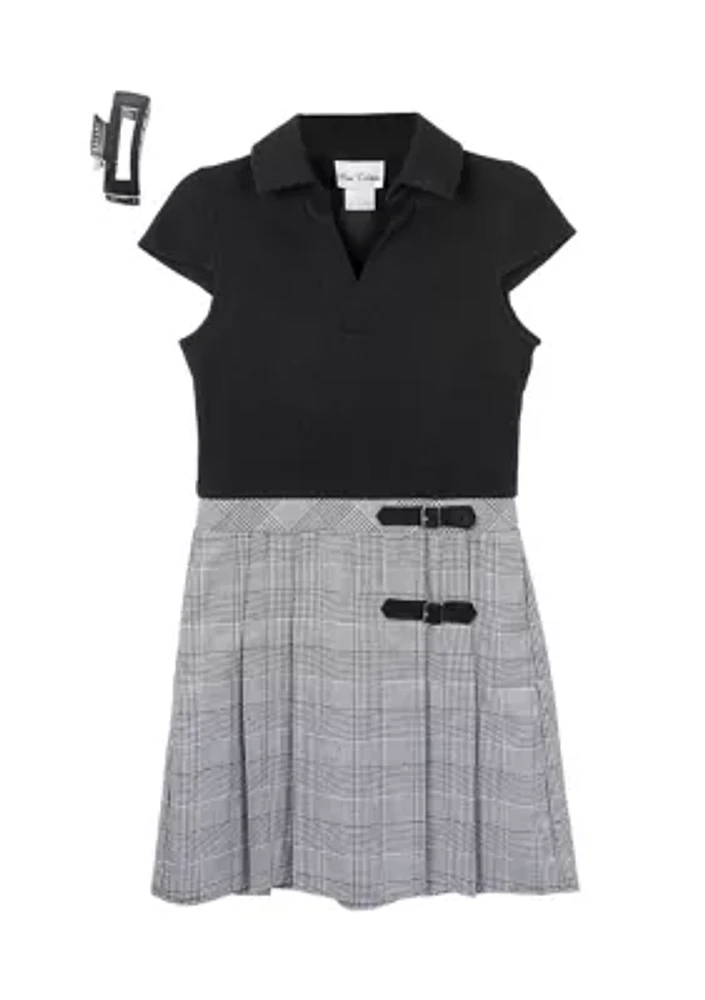 Girls 7-16 Collared Bodice to Plaid Skirt