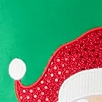 Girls 7-16 Santa Appliqué Knit Top and Printed Leggings Set