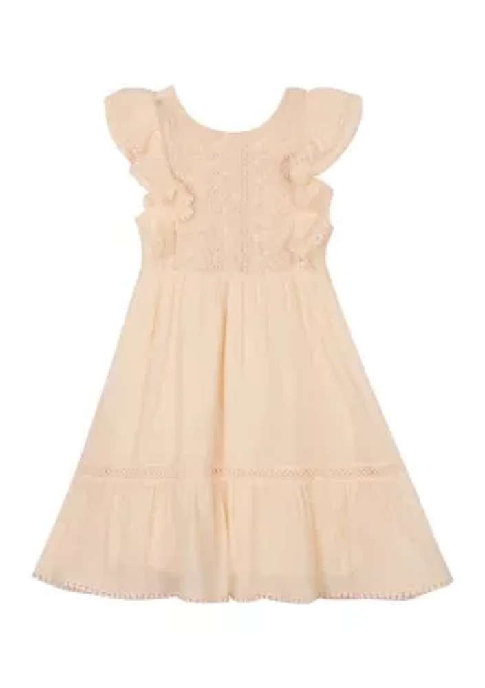 Girls 4-6x Crochet Tiered Dress