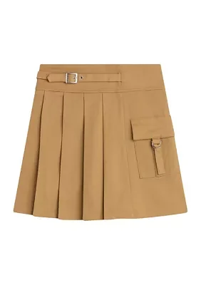 Girls 7-16 Pleated Skirt with Cargo Pocket