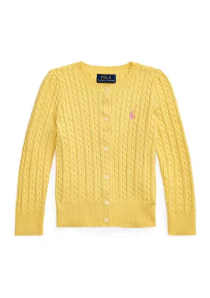 Girls 2-6x Mini-Cable Cotton Cardigan