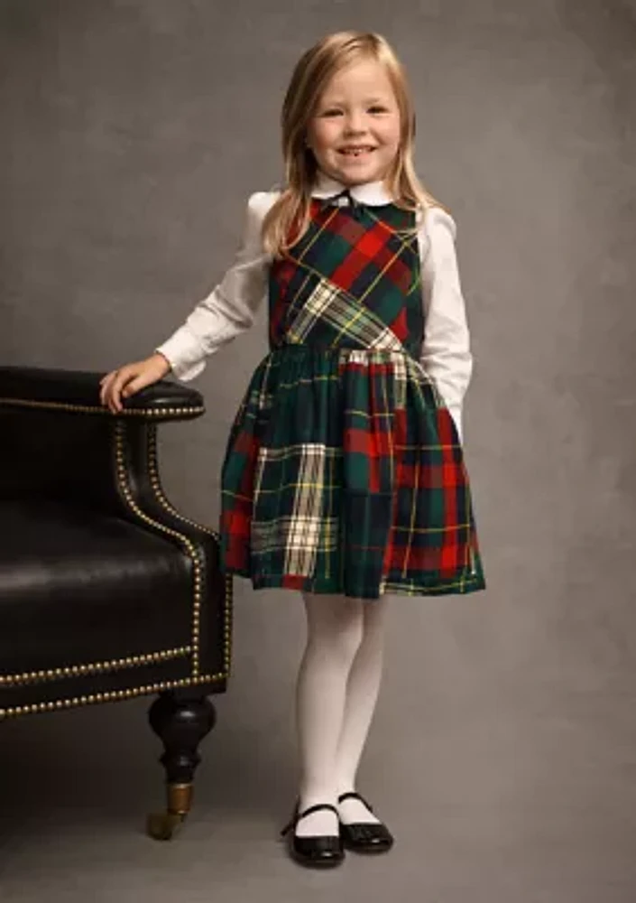 Girls 2-6x Patchwork Plaid Flannel Dress