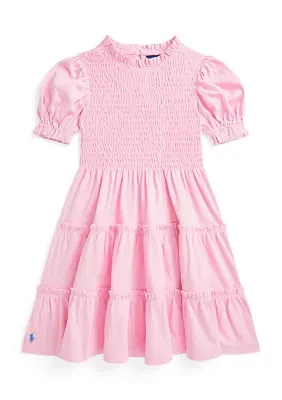 Girls 2-6x Smocked Cotton Jersey Dress