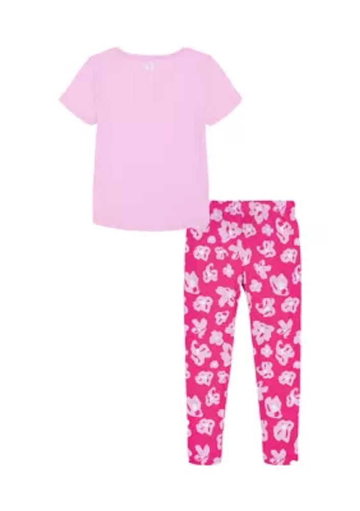 Girls 4-6x Graphic T-Shirt and Printed Leggings Set