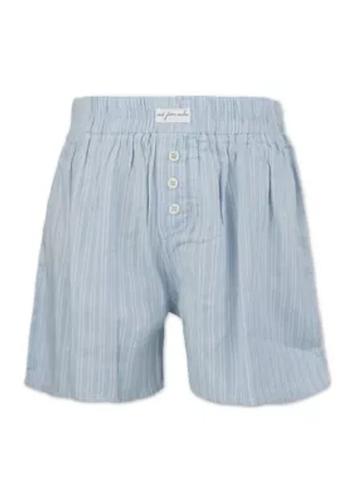 Girls 7-16 Chambray Boxer Shorts