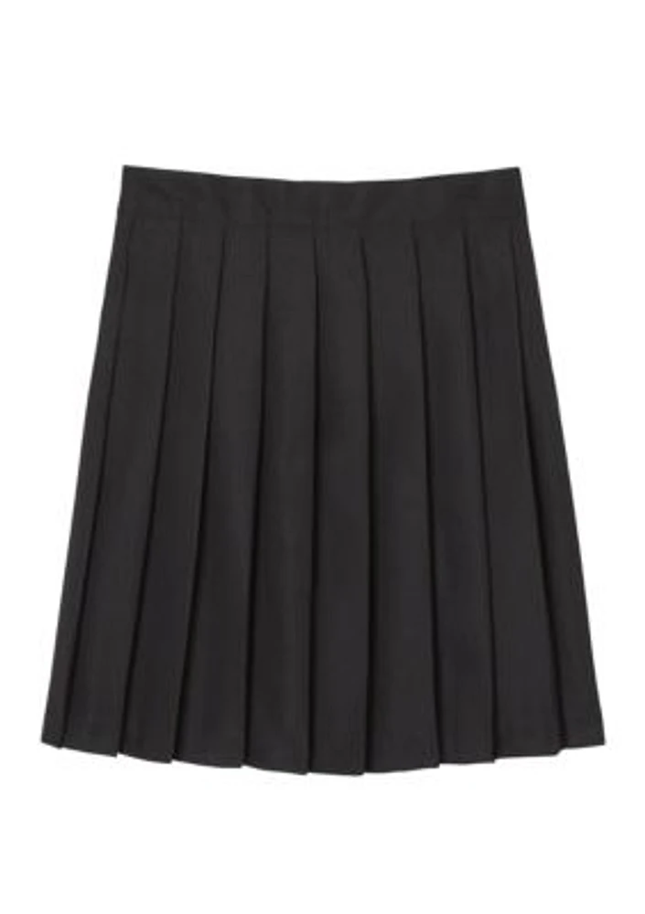 Girls 7-20 Adjustable Waist Mid Length Pleated Skirt