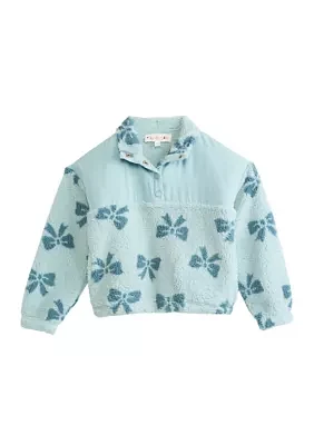 Girls 4-6x Long Sleeve Fleece Fashion Basic Sweatshirt